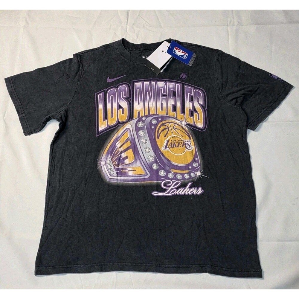 New Nike Los Angeles Lakers NBA Courtside Women's T-Shirt Locker Room Size L